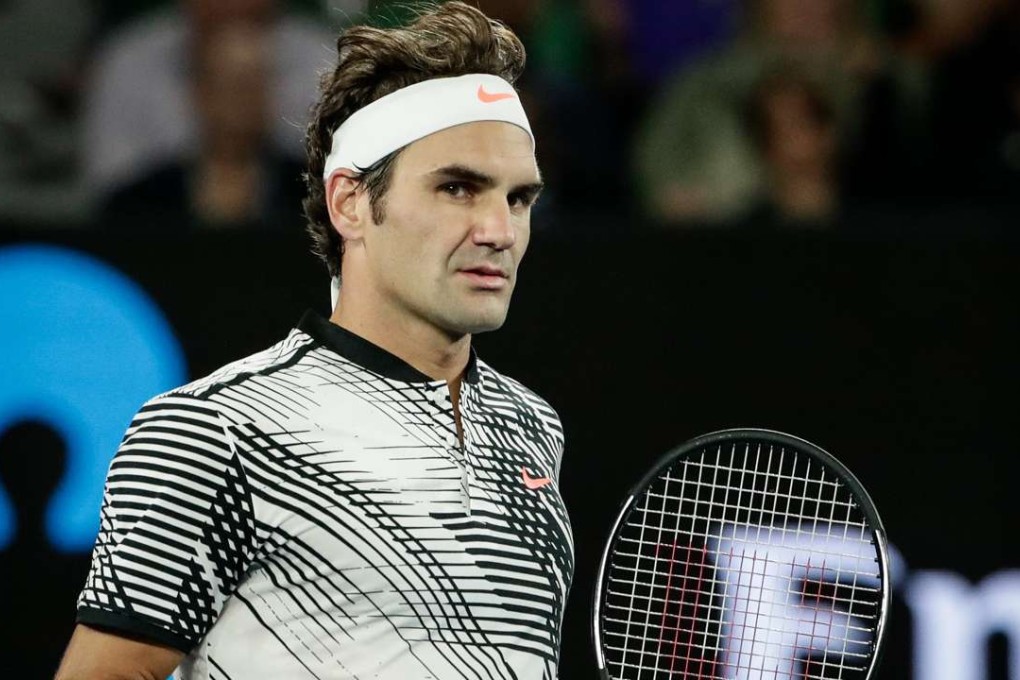 Roger Federer reacts during his imperious win over Tomas Berdych in the third round at the Australian Open. Photo: EPA