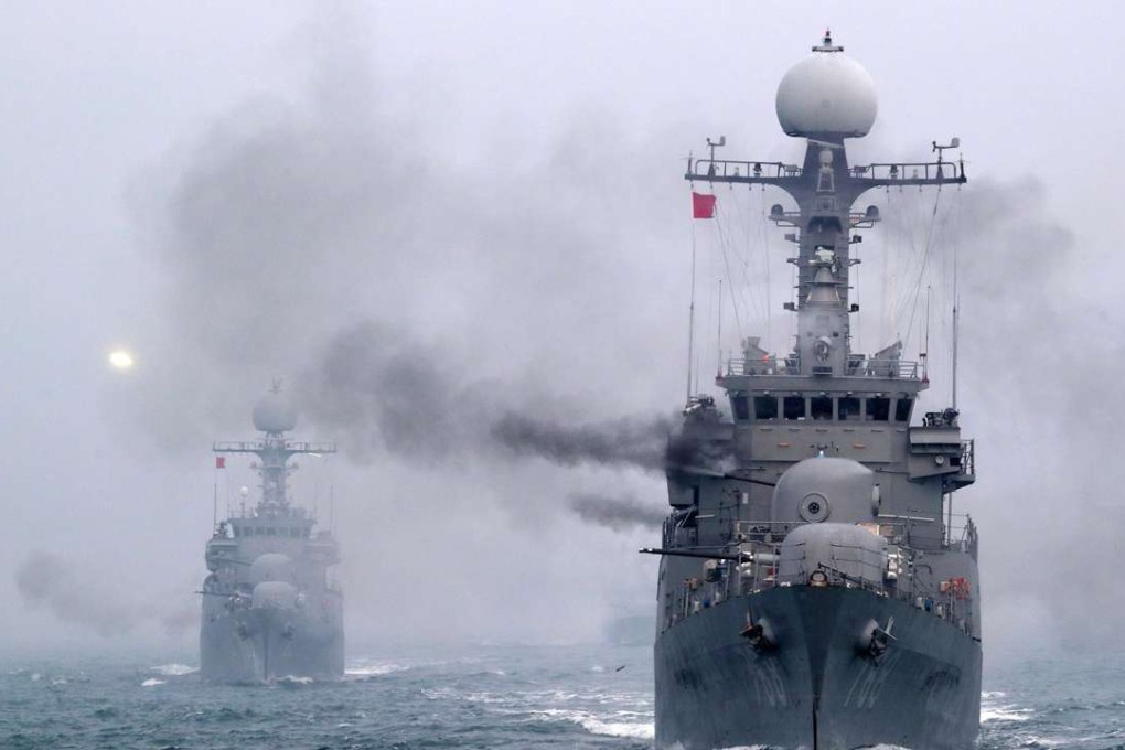 South Korean naval ships holding an anti-submarine live-fire drill at sea off Taean, South Korea on January 2. Photo: EPA