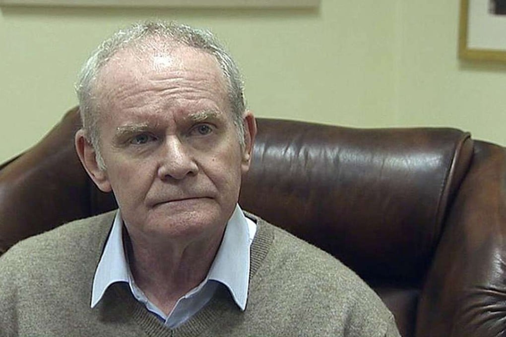 A screengrab shows Northern Ireland Deputy First Minister Martin McGuinness giving a statement to TV channels on his resignation, in Belfast. Photo: EPA
