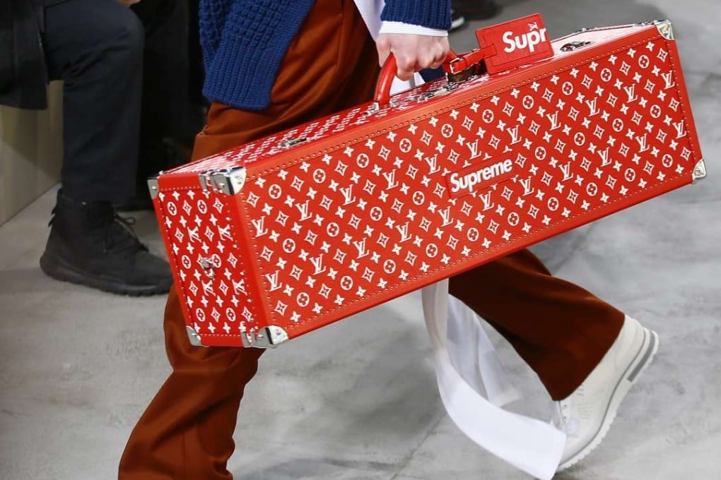 Adding the Supreme label to red Louis Vuitton trunks was one of the twists the label’s collaboration threw up. Photo: AP