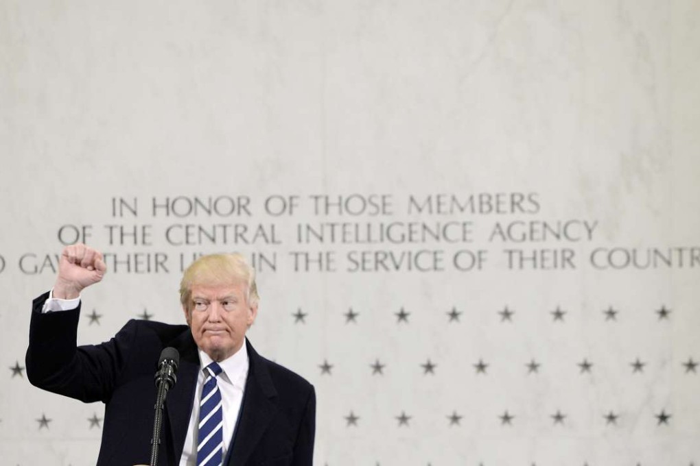 US President Trump speaks at CIA headquarters in Langley. Photo: TNS