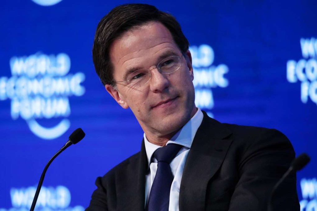 Mark Rutte, Dutch prime minister, looks on during a panel session at the World Economic Forum in Davos. Photo: Bloomberg