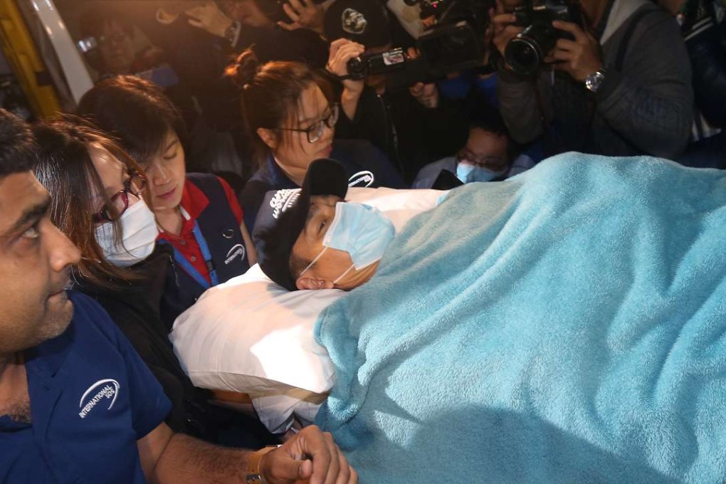 Andy Lau surrounded by members of the press at the Hong Kong Sanatorium and Hospital. Photo: Handout