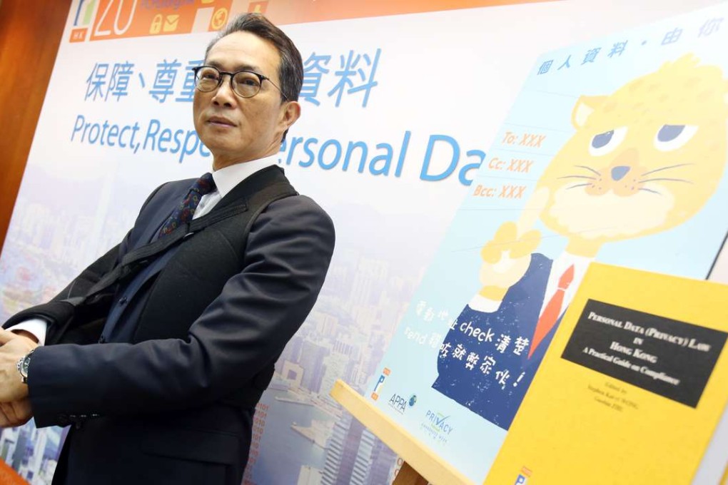 Privacy Commissioner Stephen Wong Kai-yi shared year-end statistics in Wan Chai on Tuesday. Photo: David Wong