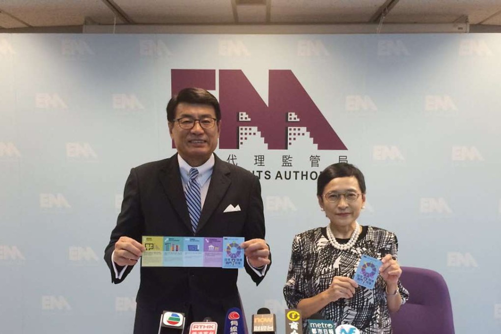 William Leung (left), chairman of the Estate Agents Authority, in July. Photo: Nora Tam