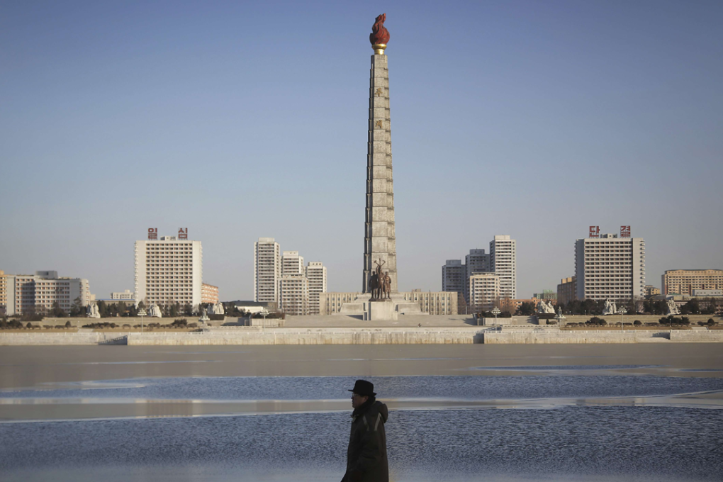 The Taedong River and Juche Tower in Pyongyang, North Korea. Photo: AP