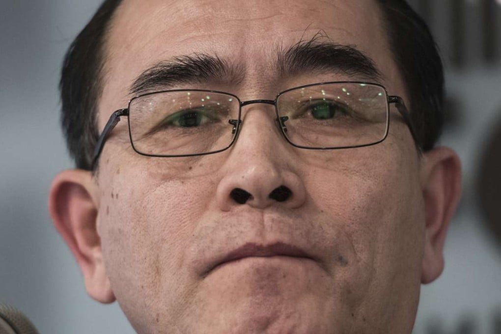 Former North Korean deputy ambassador to the UK, Thae Yong-ho, speaks with media at the Foreign Correspondents Club in Seoul, South Korea. Photo: AP