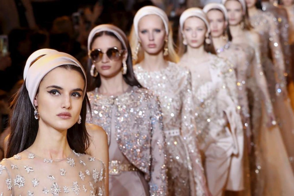 Spring-summer 2017 looks by Elie Saab in Paris. Photo: AFP