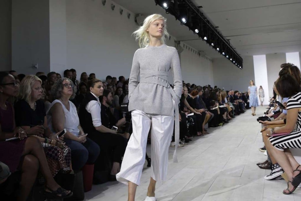 Belgian model Hanne Gaby Odiele presents a creation for Michael Kors, during New York Fashion Week in 2015. Photo: EPA