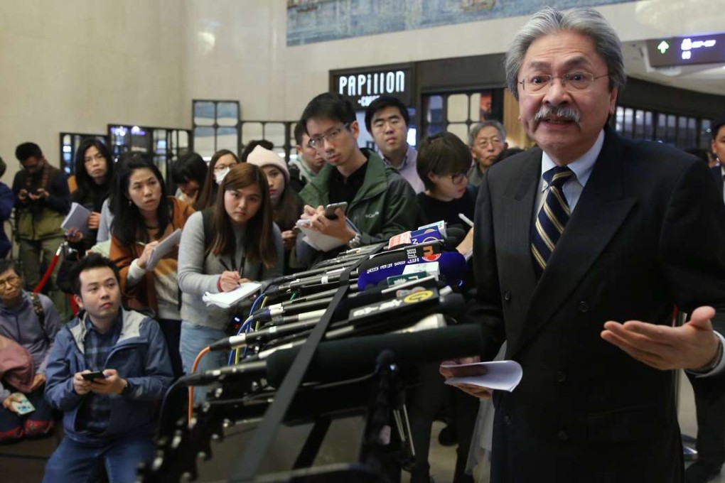 Former Financial Secretary John Tsang Chun-wah meet the media in Wan Chai. 26JAN17 SCMP / Sam Tsang