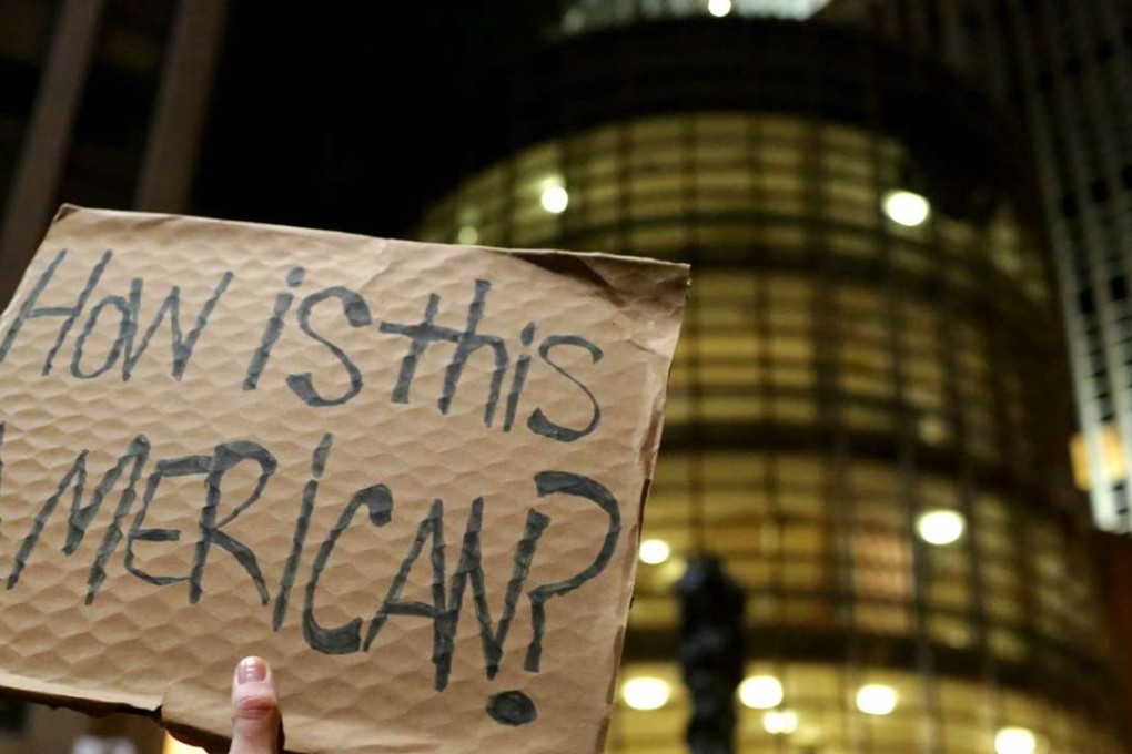 Protesters gather outside of the Brooklyn Federal Courthouse as a judge hears a challenge against US President Donald Trump's executive ban on immigration from several Muslim countries. Photo: AFP
