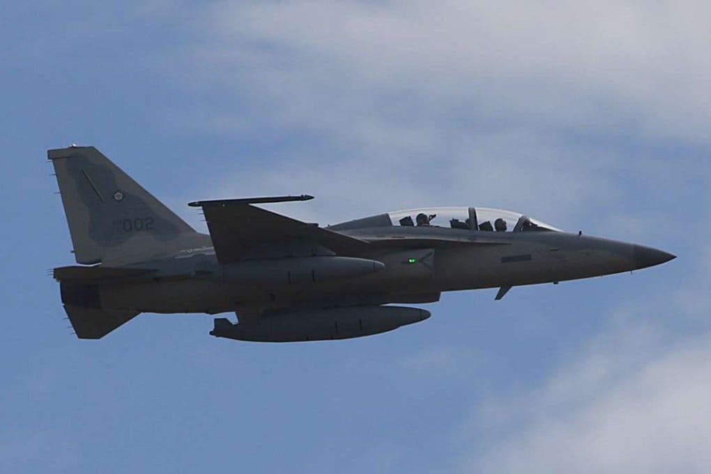 An FA50 during a fly-by Clark Air Base at Angeles city, Pampanga province, north of Manila. President Rodrigo Duterte has criticised the FA50s as being inadequate for counter-insurgency and good only as fly-by aircraft for ceremonies. File photo: Reuters
