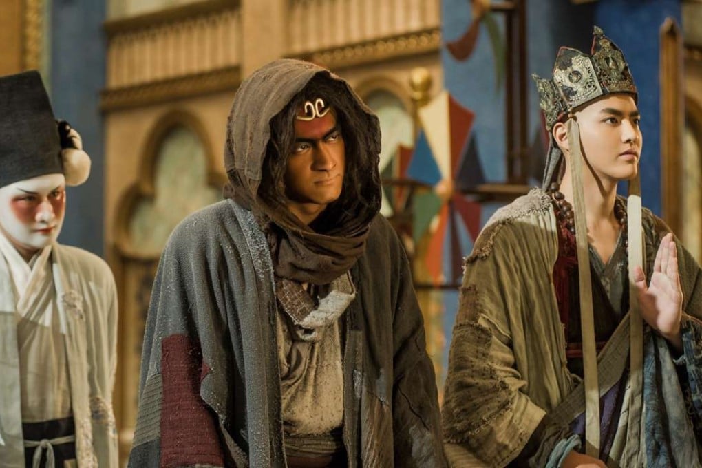 Lin Gengxin (centre) as the Monkey King and Kris Wu (right) as his master, Xuan Zang, in the film Journey to the West: The Demons Strike Back (category IIA; Cantonese), directed by Tsui Hark.