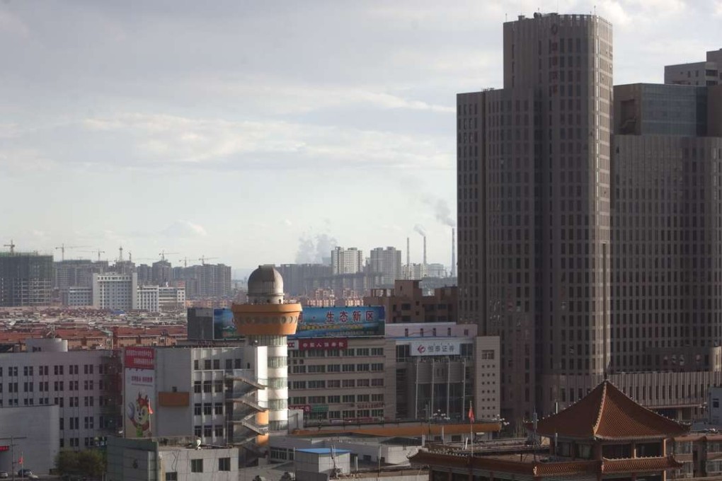 A cityscape of Baotou in Inner Mongolia, from where tycoon Xiao Jianhua built his business empire. Privately held Hengtai Securities, to which he’s been linked, is in the foreground. Photo: Bloomberg.
