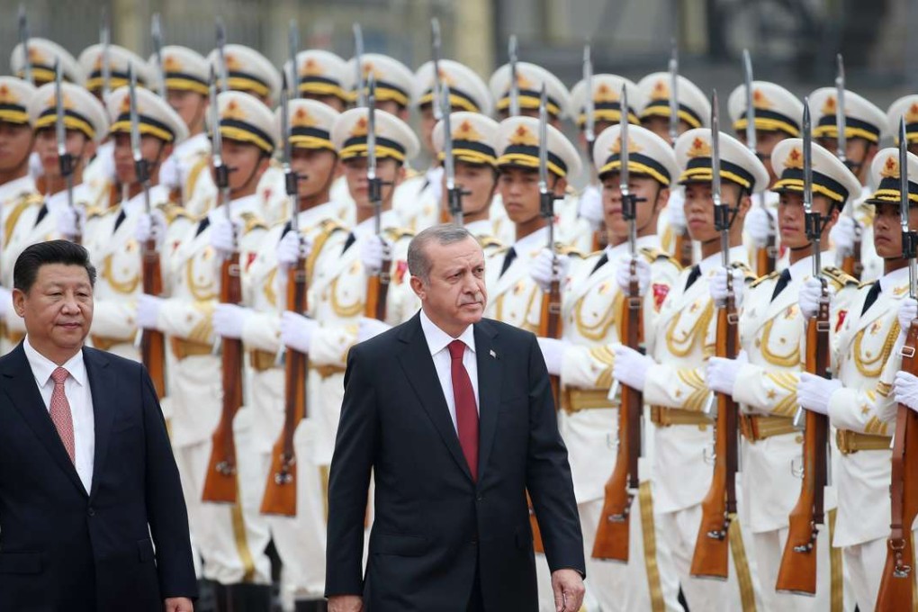 Relations were smoothed during a visit to Beijing by Turkish President Recep Tayyip Erdogan in 2015, but suspicions between the sides run deep over Turkish support for Uygurs and the nation’s membership of Nato. Photo: EPA