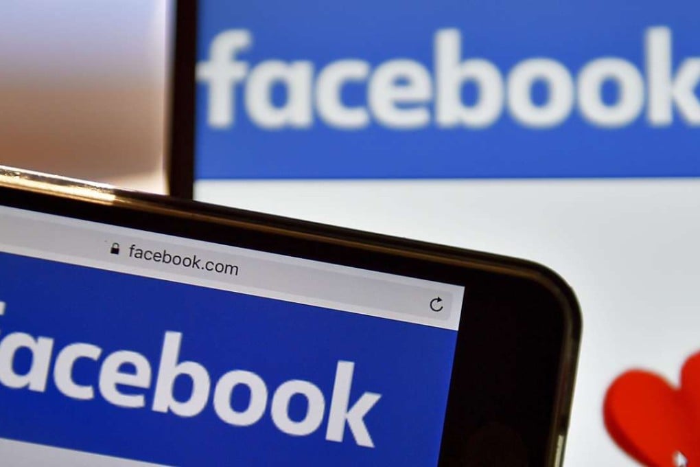 The logos of US online social media and social networking service Facebook, which reported its profit more than doubled in the past quarter as revenues climbed and the number of users grew. Photo: AFP