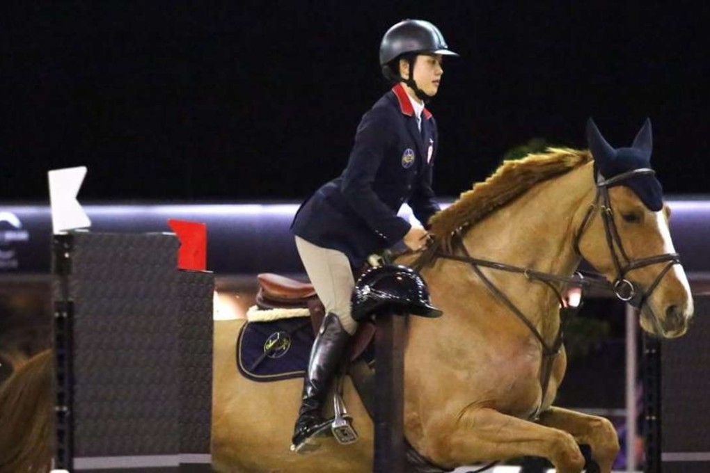 Jacqueline Lai at a practice session ahead of the Longines Masters of Hong Kong 2016 at AsiaWorld-Expo, in February 2016. Picture: Nora Tam