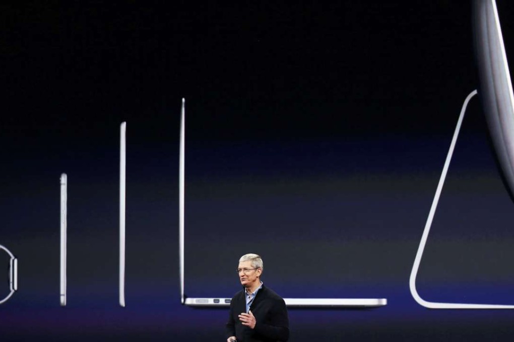 Apple CEO Tim Cook speaks about the company's computers during an Apple event in San Francisco, California March 9, 2015. REUTERS/Robert Galbraith (UNITED STATES - Tags: SCIENCE TECHNOLOGY BUSINESS)