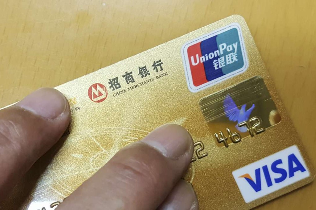 A picture to show a credit card with UnionPay and VISA. Photo: Martin Chan