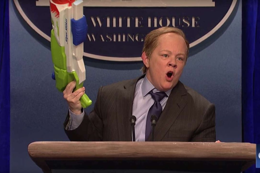 Melissa McCarthy as White House press secretary Sean Spicer, on Saturday Night Live. Photo: Saturday Night Live