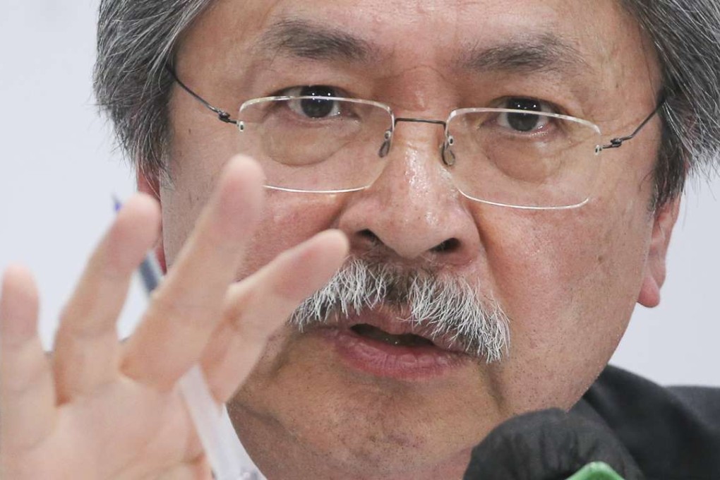 CE candidate John Tsang Chun-wah at a press conference on his election platform. YMCA North Tower in Tsim Sha Tsui. 06FEB17 SCMP/ Sam Tsang