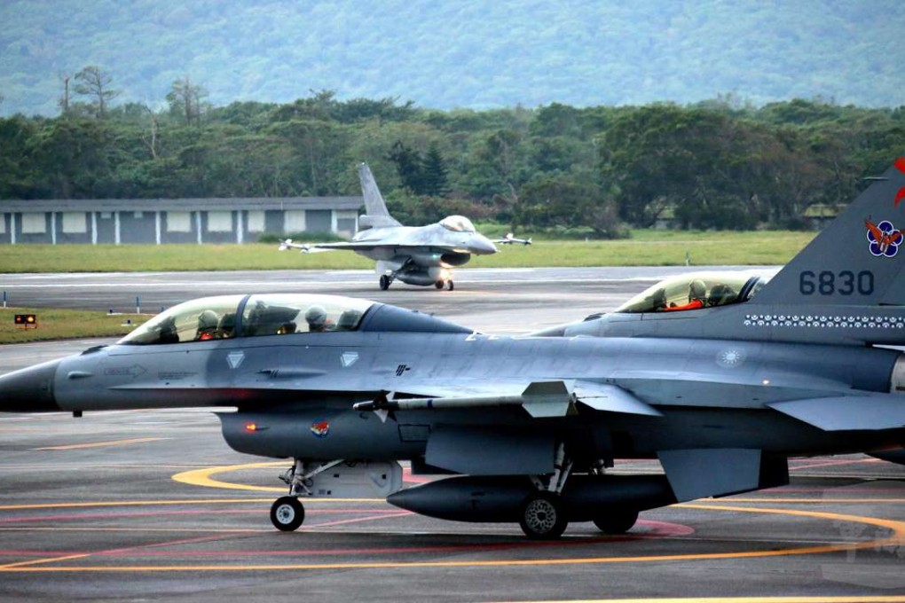 A file picture taken last month of Taiwan Air Force F-16 fighter planes at the Hualien Airbase. Photo: EPA