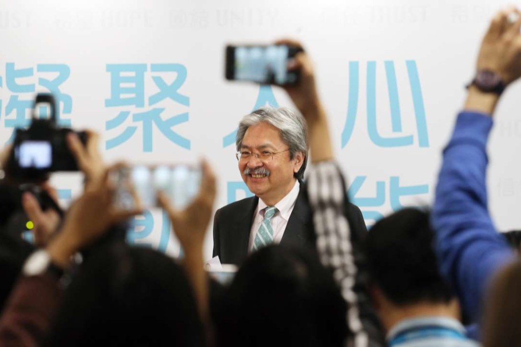 John Tsang Chun-wah unveiled his election platform on Monday. Photo: Felix Wong