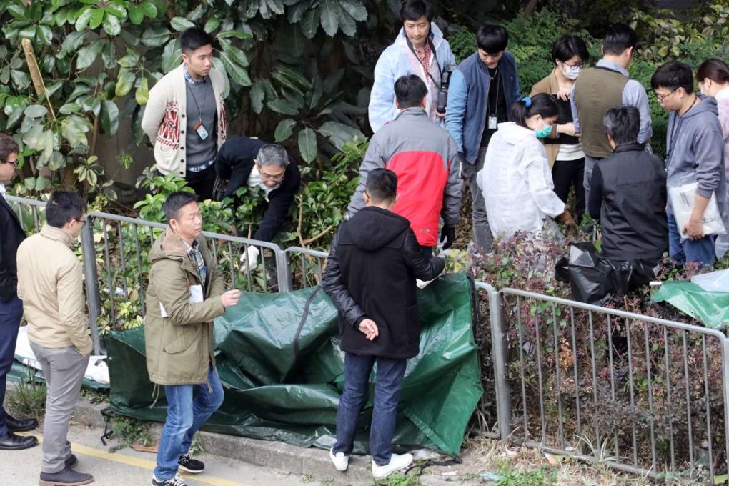 Police cordoned of the area under the flyover in Kowloon Bay. Photo: Felix Wong
