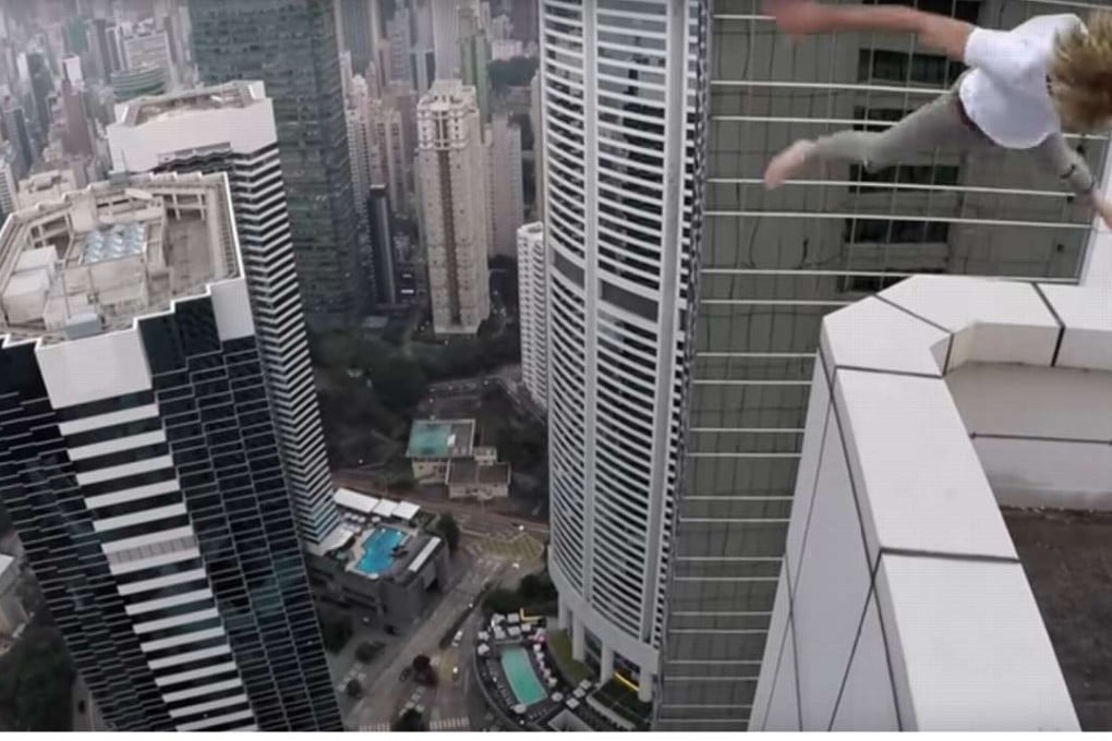 A rooftop leap as recorded in Sherstyachenko's recently uploaded video. Photo: YouTube