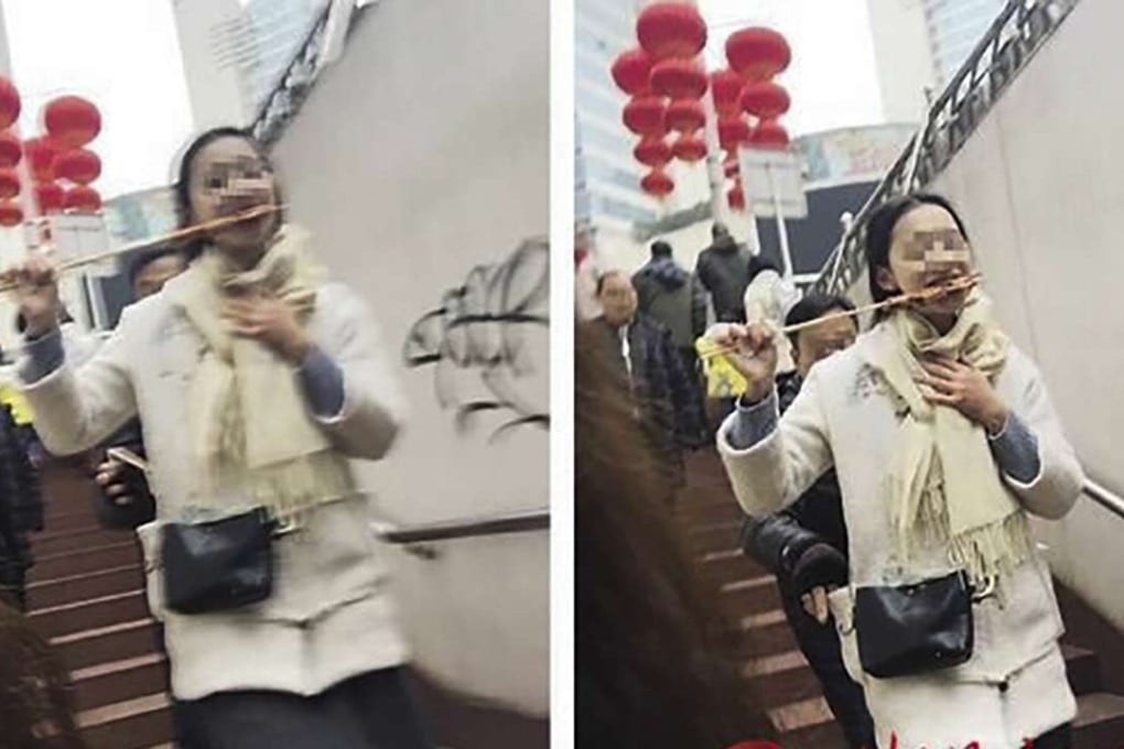 The theft of the woman’s mobile phone was caught on camera by chance by her friend in Zhuzhou, Hunan province. Photo: Handout