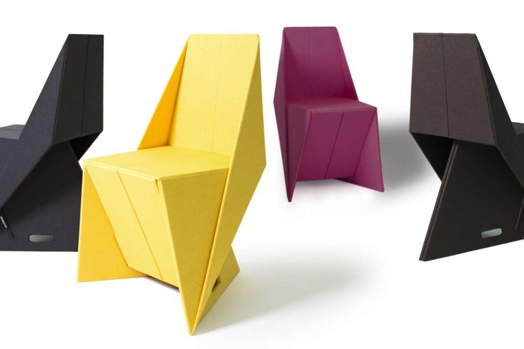 Ztealth chairs by Eric Tong, a Hong Kong architect influenced by his internship with the late Zaha Hadid.