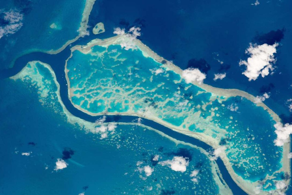 A photo taken from the International Space Station of Australia's Great Barrier Reef. Photo: EPA