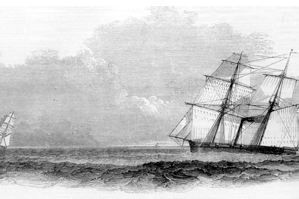 An image in The Illustrated London News dated December 14, 1850, shows the HMS Rifleman pursuing a Brazilian slaver.