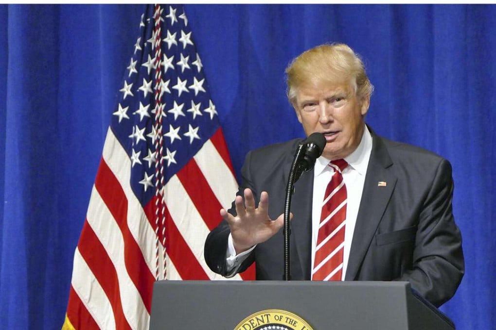 President Donald Trump pictured earlier this month speaking during his first visit to the headquarters of the US Central Command at MacDill Air Force Base, Florida. Photo: AP