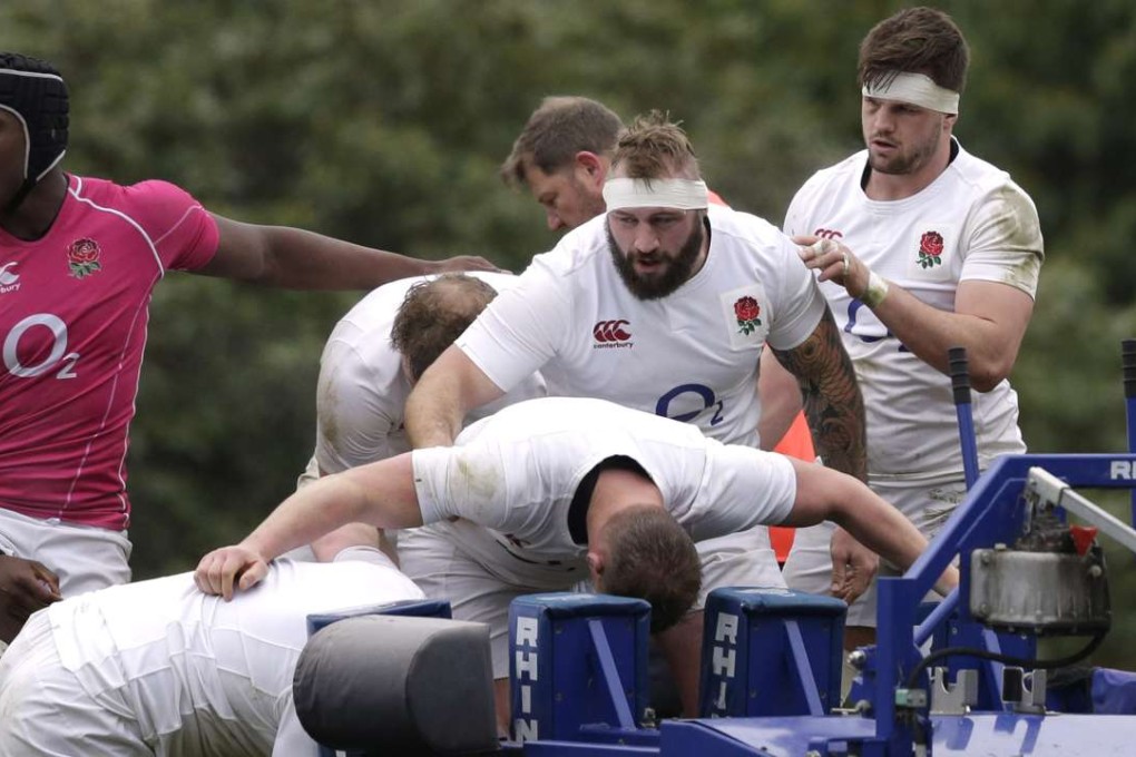 Jack Clifford (right) during training. Photo: Reuters