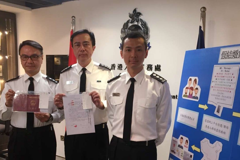 Chief immigration officer Stephen Lau (right) with colleagues William Lai Wai-sang (left) and Pang Kwok-chung. Photos: Christy Leung