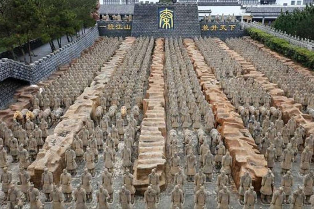 The fake Terracotta Warriors at the park in Anqing. Photo: CCTV.com