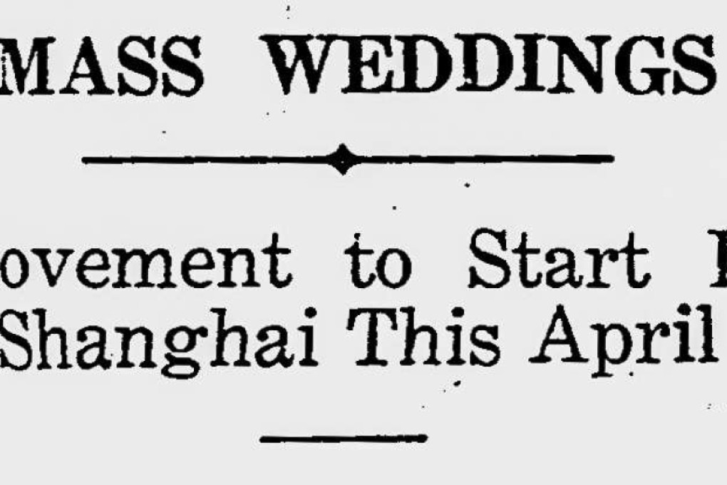 The first mass wedding in China took place in Shanghai in 1935, and Hong Kong followed just a year later; in a twist on tradition, it was two of the grooms,  not brides, who were late