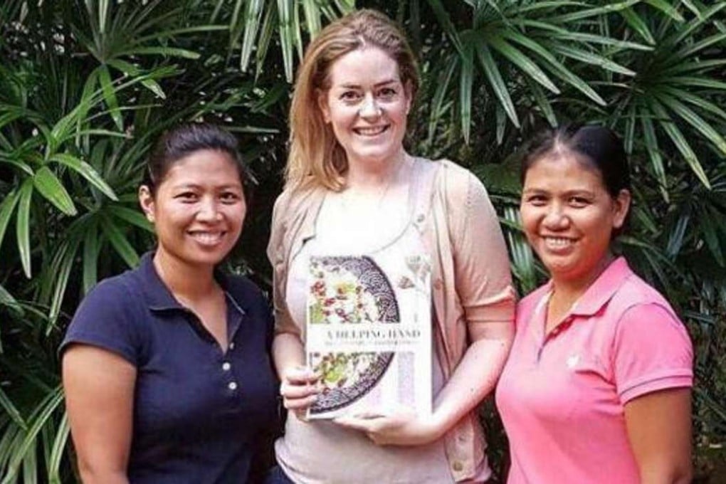 Author Frog Michaels (centre) with her Filipino helpers, Maricon Espiritu (left) and Ginalyn Narag. Picture: courtesy of Frog Michaels