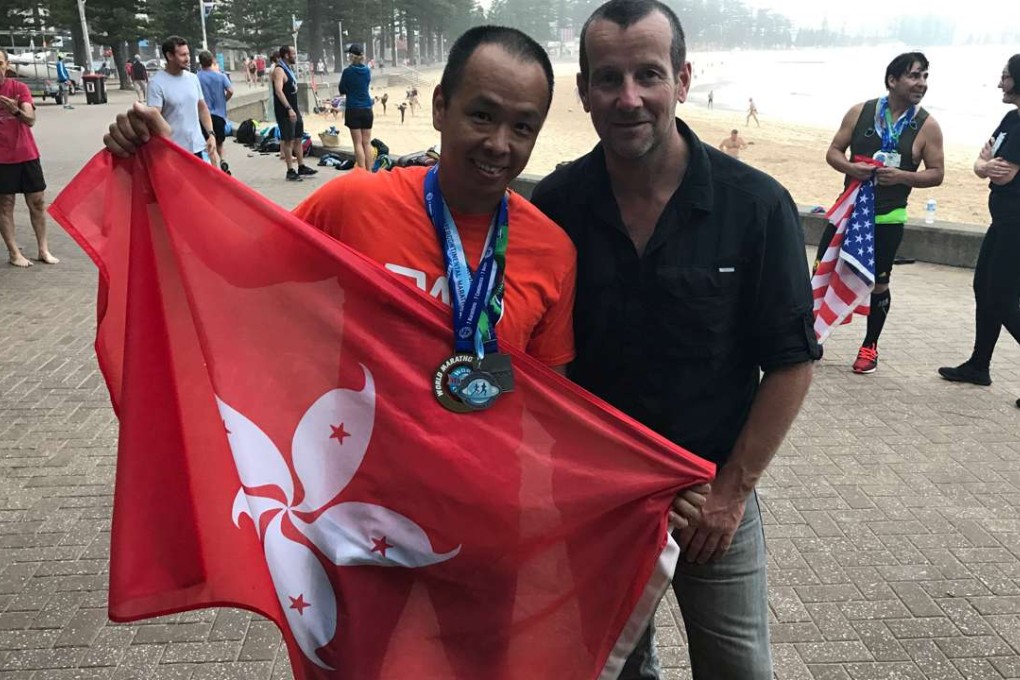 Hong Kong's Chik Wing-keung flies the flag after the final leg in Australia. Photos: Chik Wing-keung
