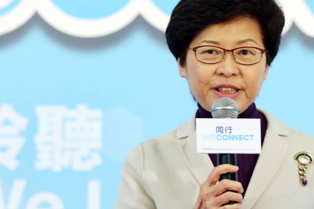 Chief executive candidate Carrie Lam has been asked to clarify her stance on legalising same-sex marriage. Photo: Felix Wong