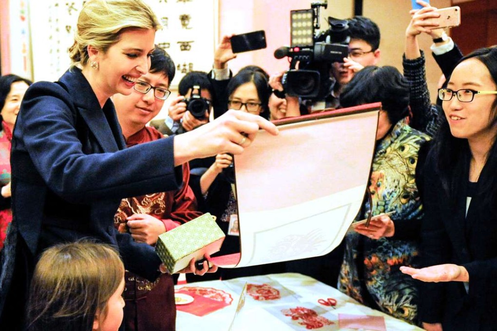 Ivanka Trump attends the Chinese Embassy’s New Year reception with her daughter in Washington. Photo: Xinhua