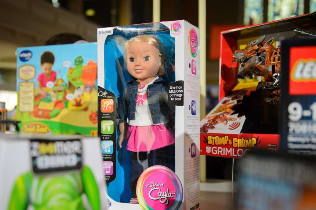 The talking doll "My Friend Cayla" displayed at the a toy fair in central London. Photo: AFP
