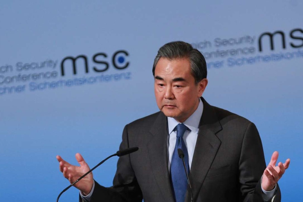 Foreign Minister Wang Yi addresses the Munich Security Conference in Germany on Friday. Photo: Xinhua