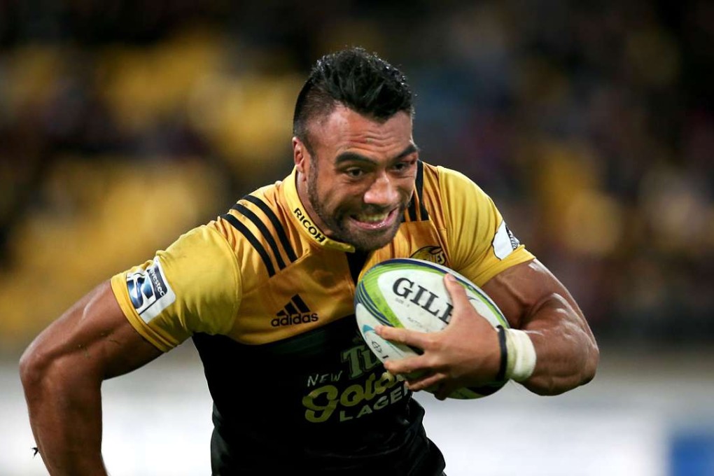 Victor Vito drives forward for the Hurricanes during their charge to last year’s Super Rugby title. Photo: AFP