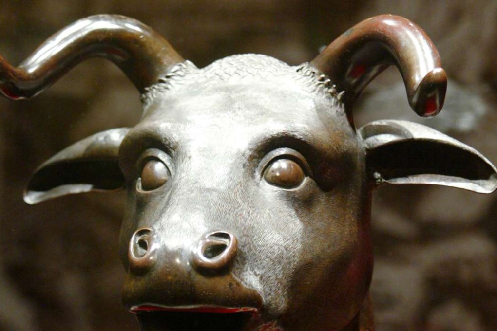 An ox head originally part of a series of 12 animals of the Chinese zodiac from the Qing dynasty hey looted over a century ago from the Summer Palace but eventually returned to China. Photo: Dustin Shum