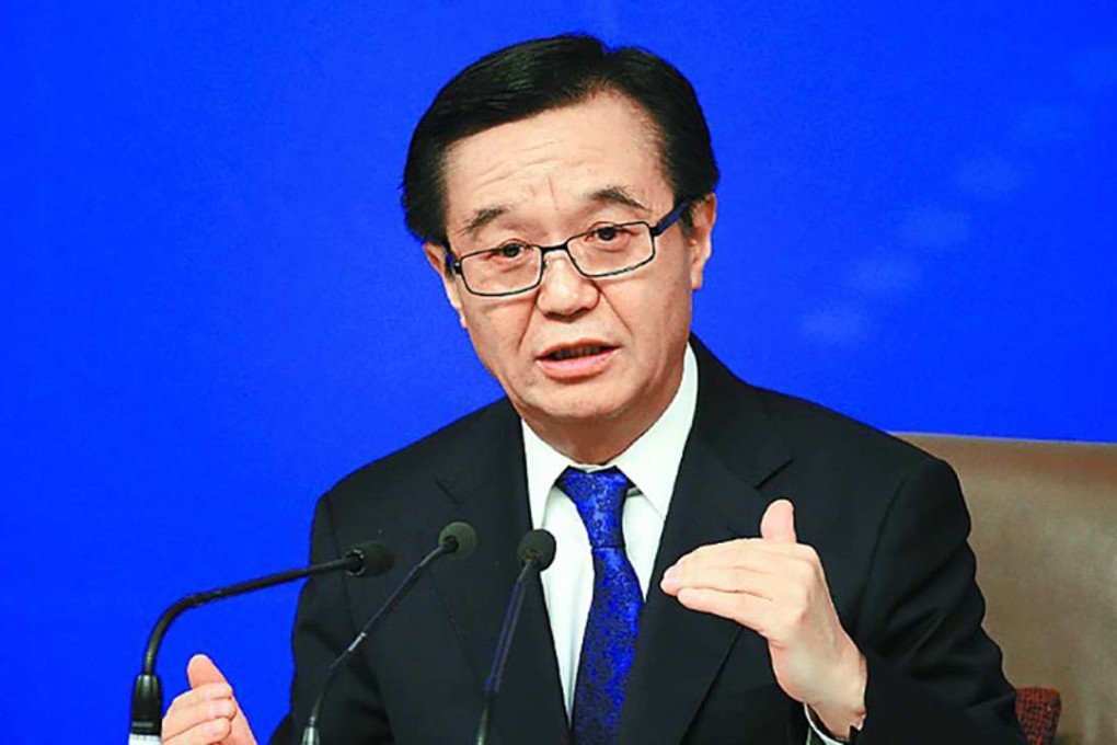 China Minister of Commerce Gao Hucheng at a press conference in Beijing on Tuesday. Photo: Handout