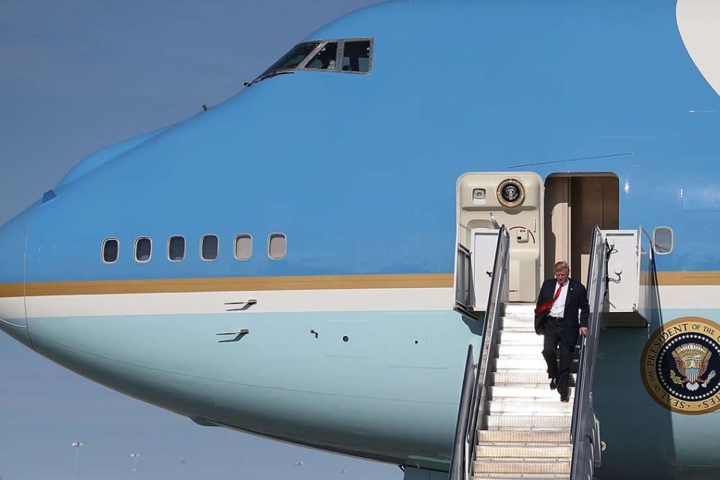 US President Donald Trump walks down the stairs of Air Force One at the Palm Beach International Airport in Florida last week. Photo: AFP