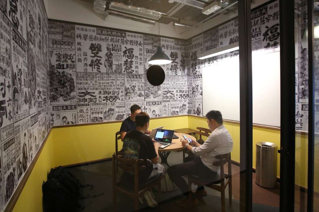 Interior view of the WeWork co-working space in Causeway Bay, Hong Kong. Photo: Edward Wong