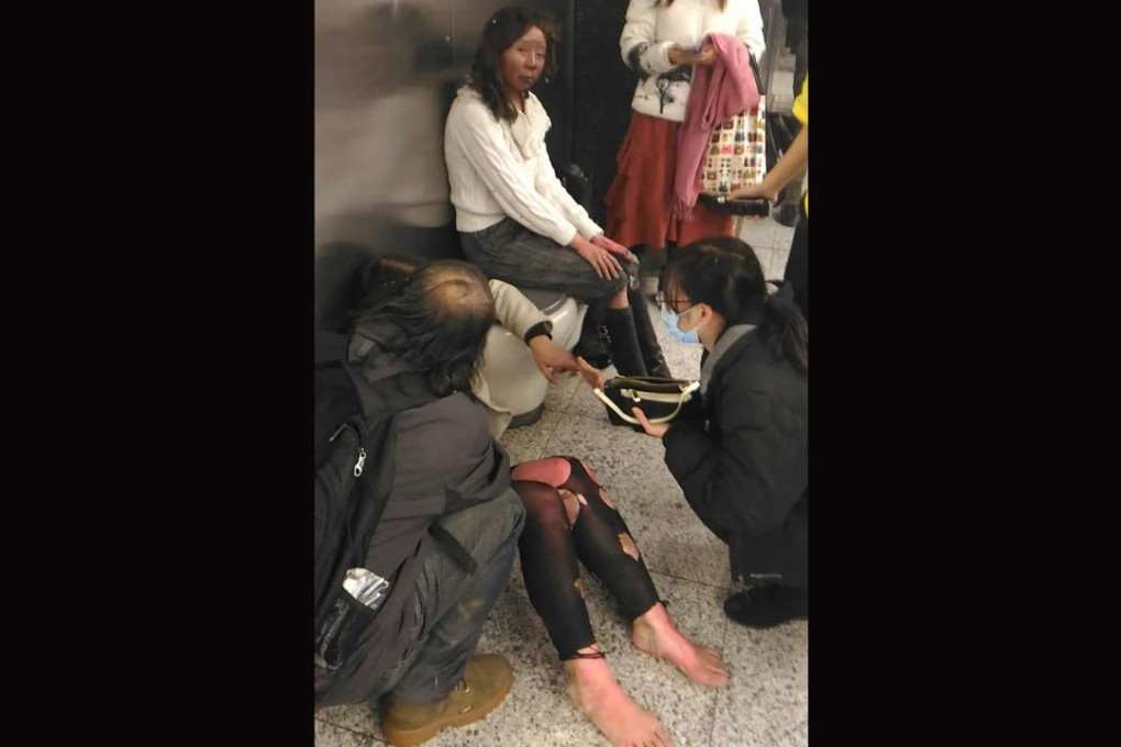 At least 11 people were injured in the February 10 attack on an MTR train. Photo: Facebook